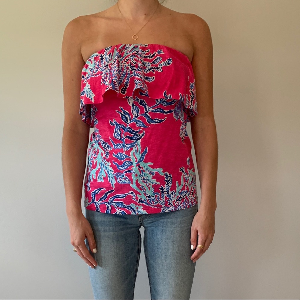 Strapless Lilly Pulitzer top